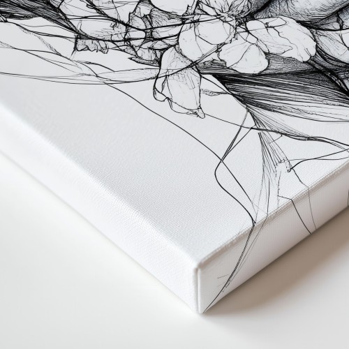 Obraz na płótnie canvas Kobieta z kwiatami line-art