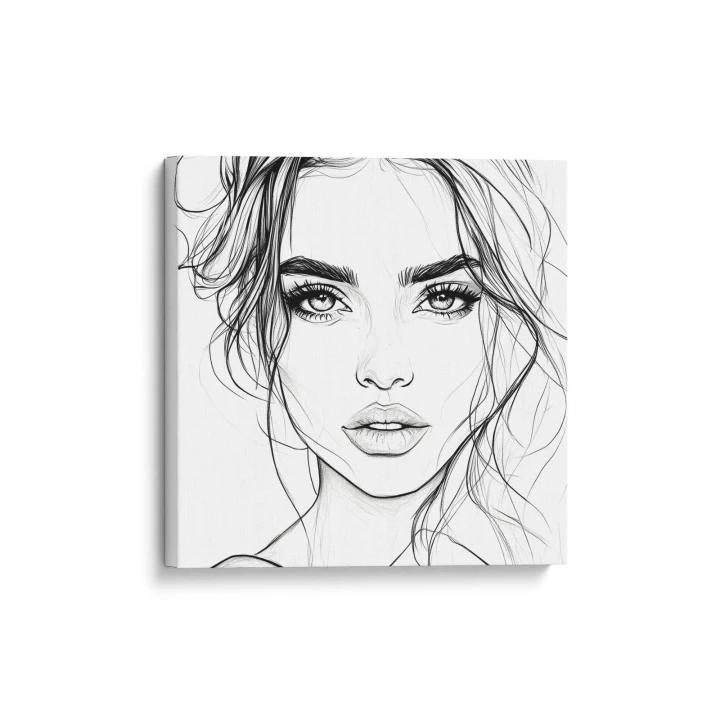 Obraz na płótnie canvas Portret kobiety line-art