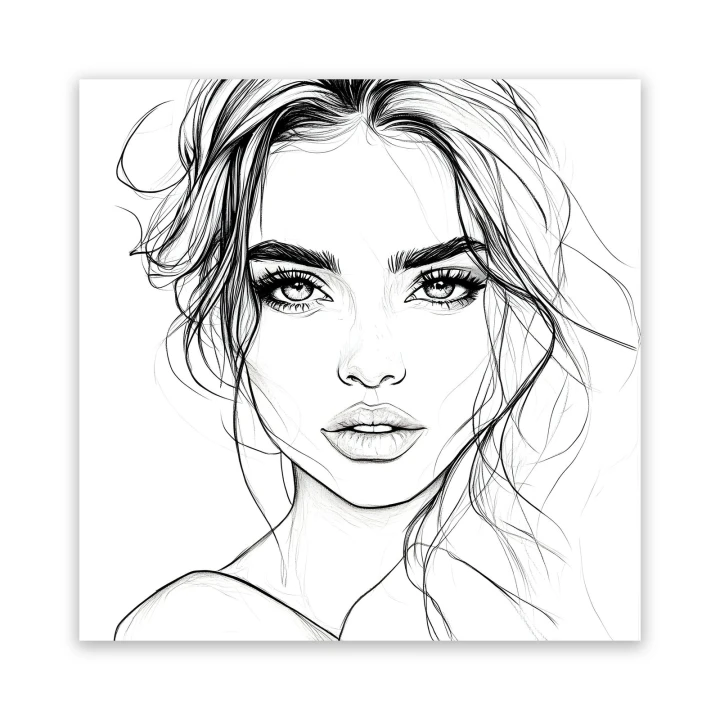 Obraz na płótnie canvas Portret kobiety line-art