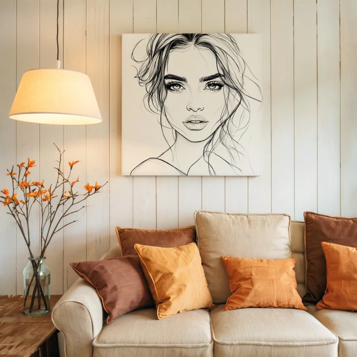 Obraz na płótnie canvas Portret kobiety line-art