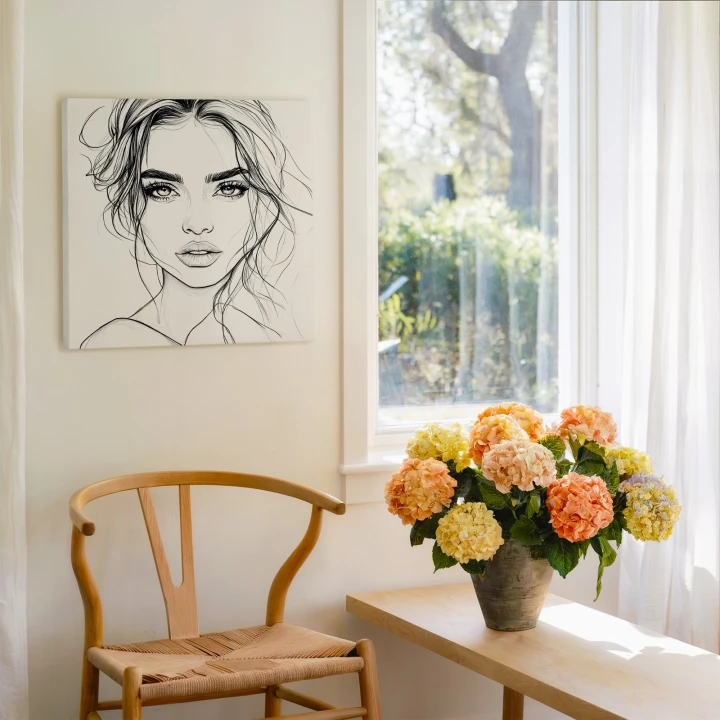 Obraz na płótnie canvas Portret kobiety line-art