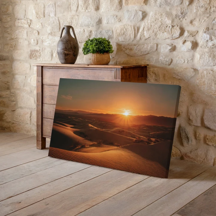 Obraz na płótnie canvas Wydmy o zachodzie realistyczny