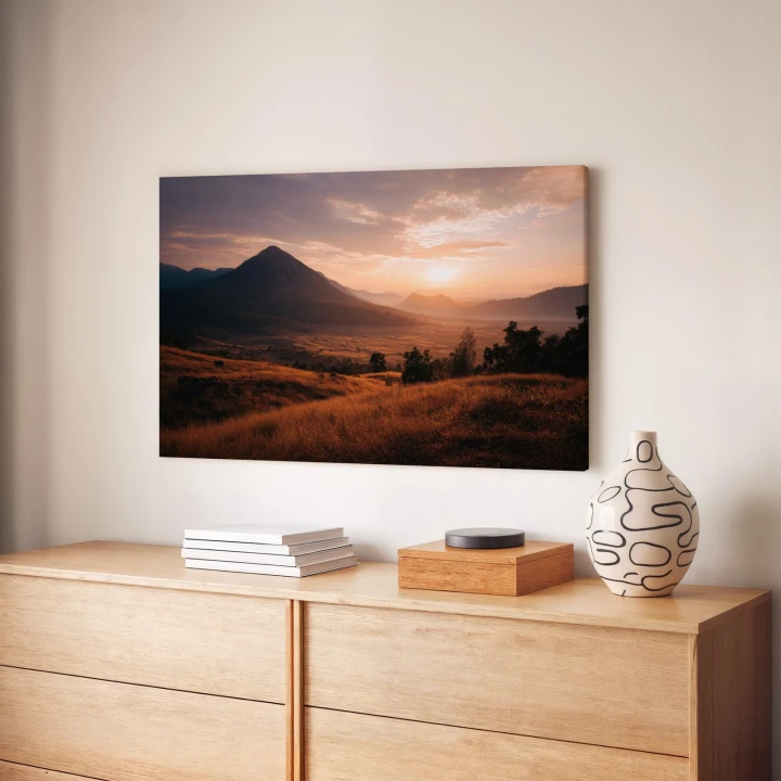 Obraz na płótnie canvas Złote trawy górskie realistyczny