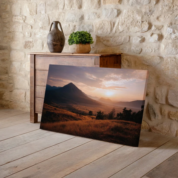 Obraz na płótnie canvas Złote trawy górskie realistyczny