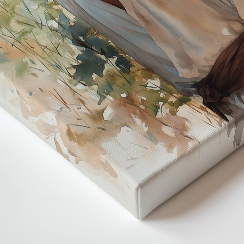 Obraz na płótnie canvas Mężczyzna w białej szacie akwarela