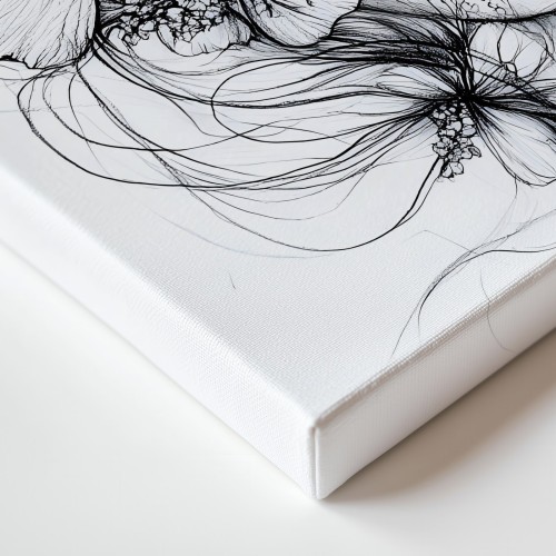 Obraz na płótnie canvas Kobieta z kwiatami line-art