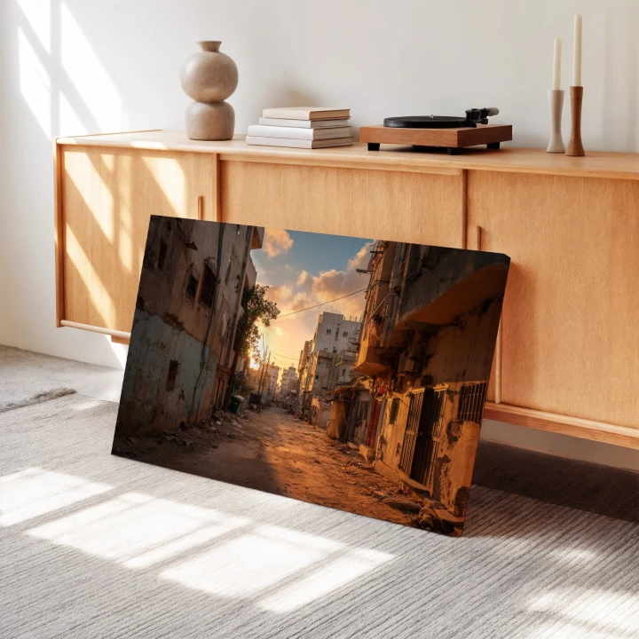 Obraz na płótnie canvas Zrujnowana ulica realistyczny