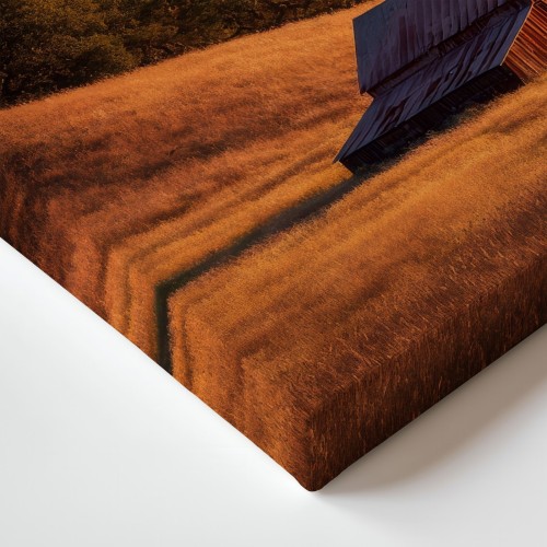 Obraz na płótnie canvas Stodoła na wzgórzach realistyczny