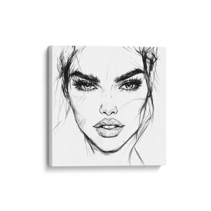 Obraz na płótnie canvas Portret kobiety line-art