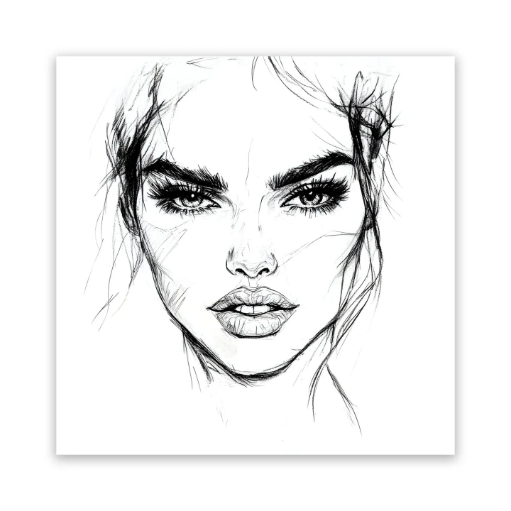 Obraz na płótnie canvas Portret kobiety line-art