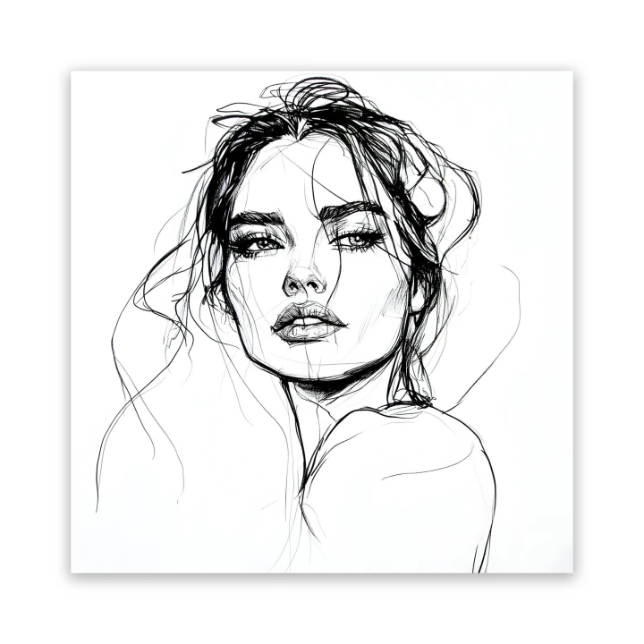 Obraz na płótnie canvas Portret kobiety line-art