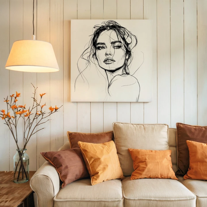 Obraz na płótnie canvas Portret kobiety line-art