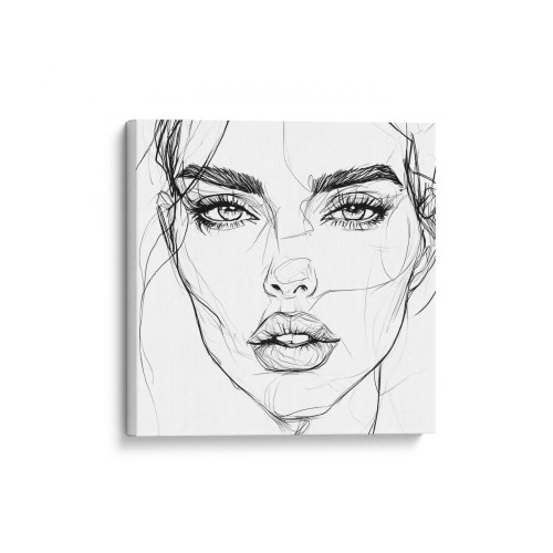 Obraz na płótnie canvas Portret kobiety line-art