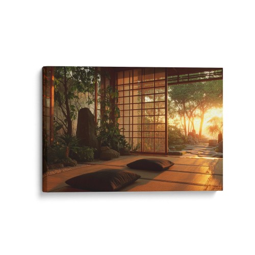 Obraz na płótnie canvas Pokój z tatami realistyczny