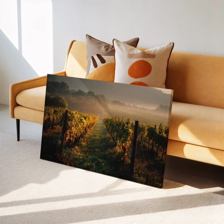 Obraz na płótnie canvas Winnica o świcie realistyczny