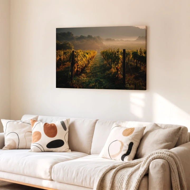 Obraz na płótnie canvas Winnica o świcie realistyczny