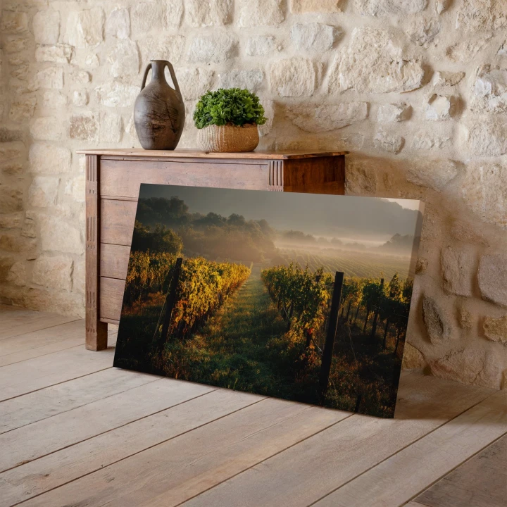 Obraz na płótnie canvas Winnica o świcie realistyczny