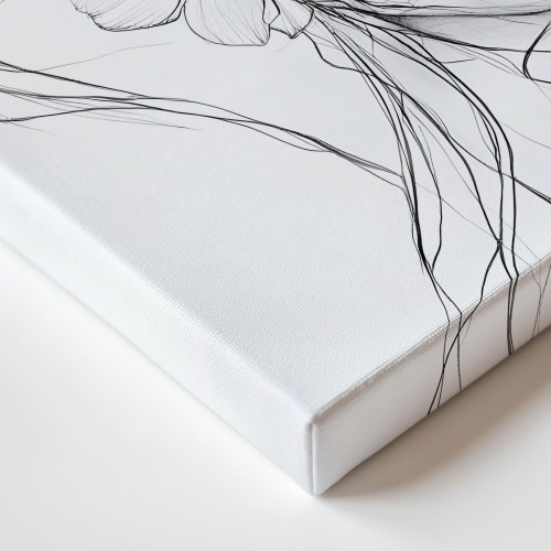 Obraz na płótnie canvas Kobieta z kwiatami line-art