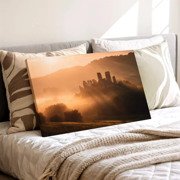 Obraz na płótnie canvas Ruiny zamku o świcie realistyczny