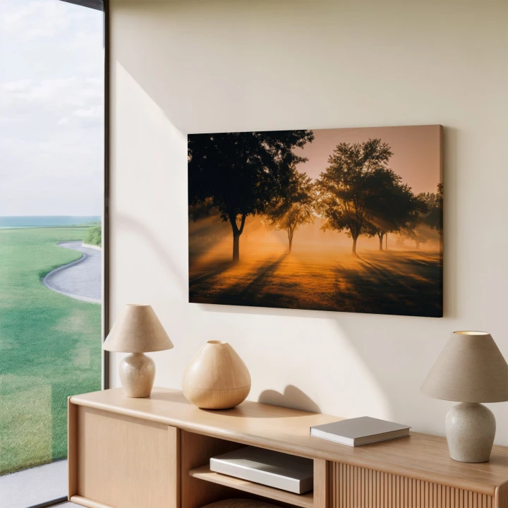 Obraz na płótnie canvas Złote drzewa realistyczny