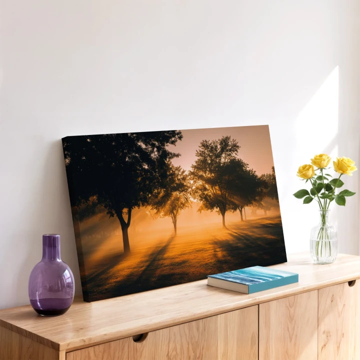 Obraz na płótnie canvas Złote drzewa realistyczny