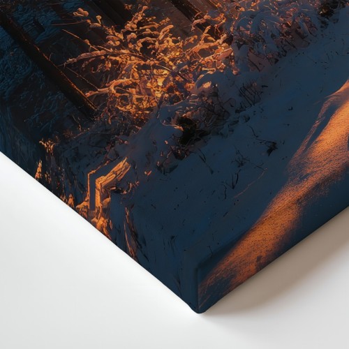 Obraz na płótnie canvas Zimowy las o zachodzie realistyczny