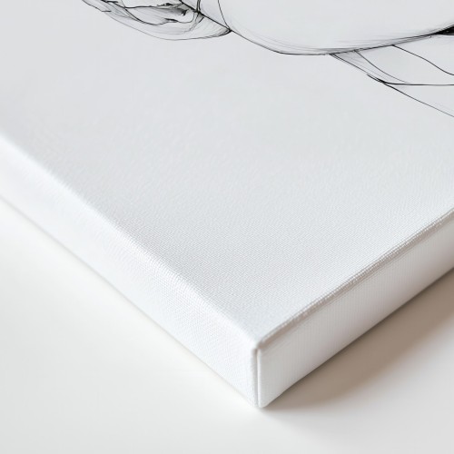 Obraz na płótnie canvas Kobieta z kwiatami line-art