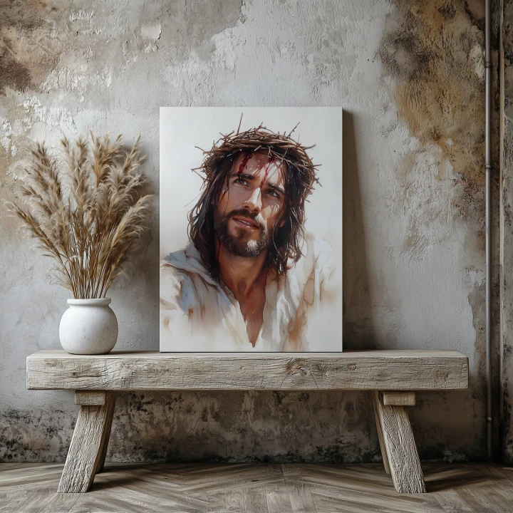 Obraz na płótnie canvas Jezus z koroną realistyczny