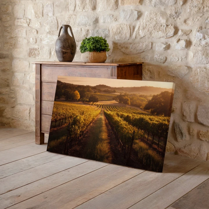 Obraz na płótnie canvas Winnica o zachodzie realistyczny