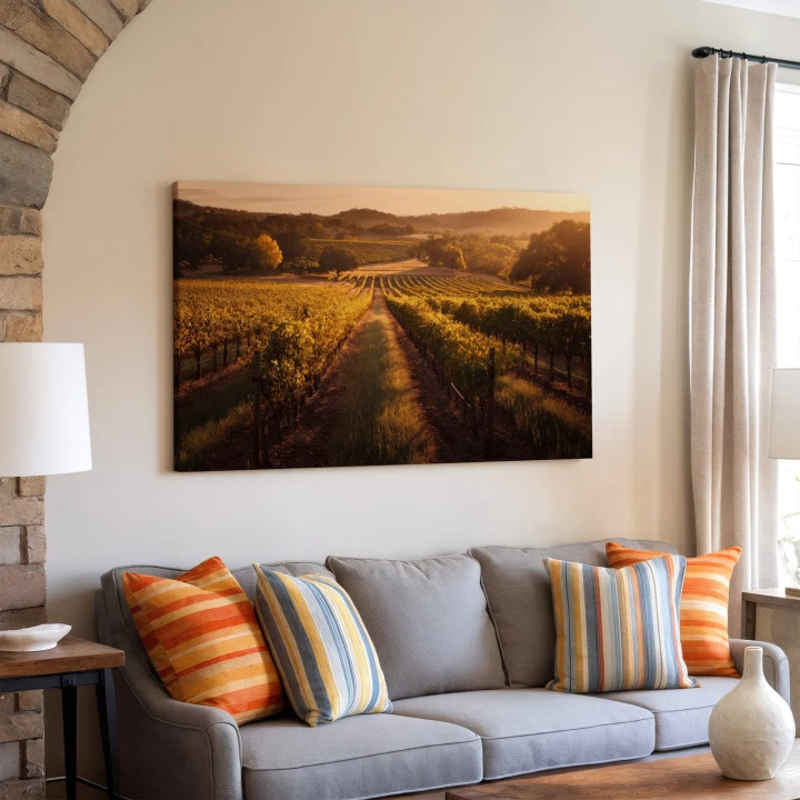 Obraz na płótnie canvas Winnica o zachodzie realistyczny