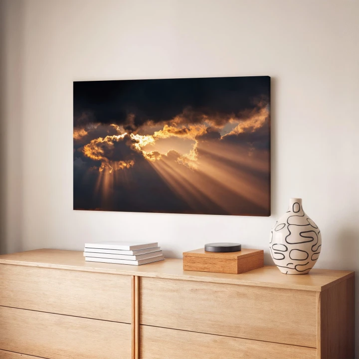 Obraz na płótnie canvas Złote promienie realistyczny