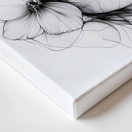 Obraz na płótnie canvas Kobieta z kwiatami line-art