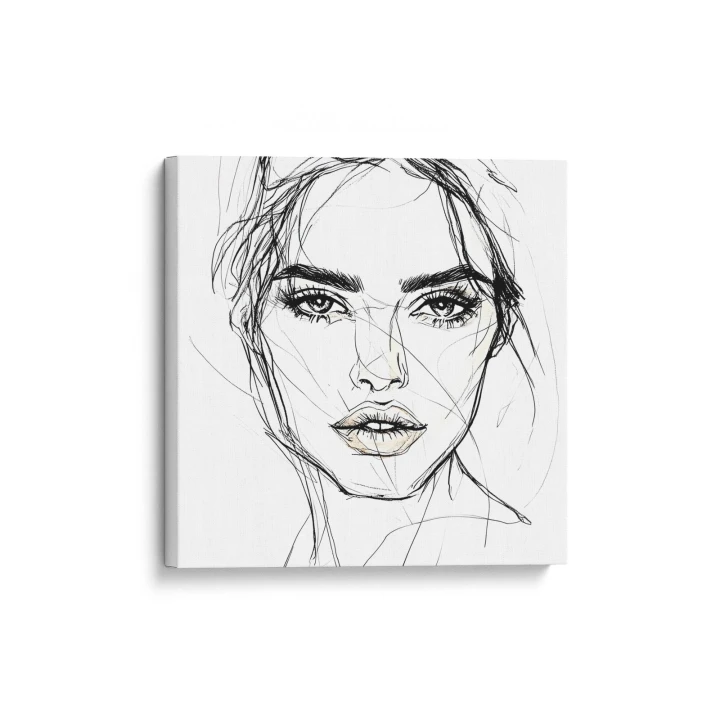 Obraz na płótnie canvas Kobieca twarz line-art