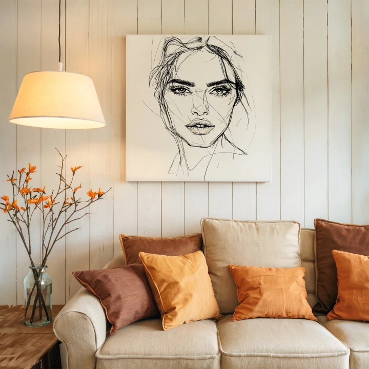 Obraz na płótnie canvas Kobieca twarz line-art
