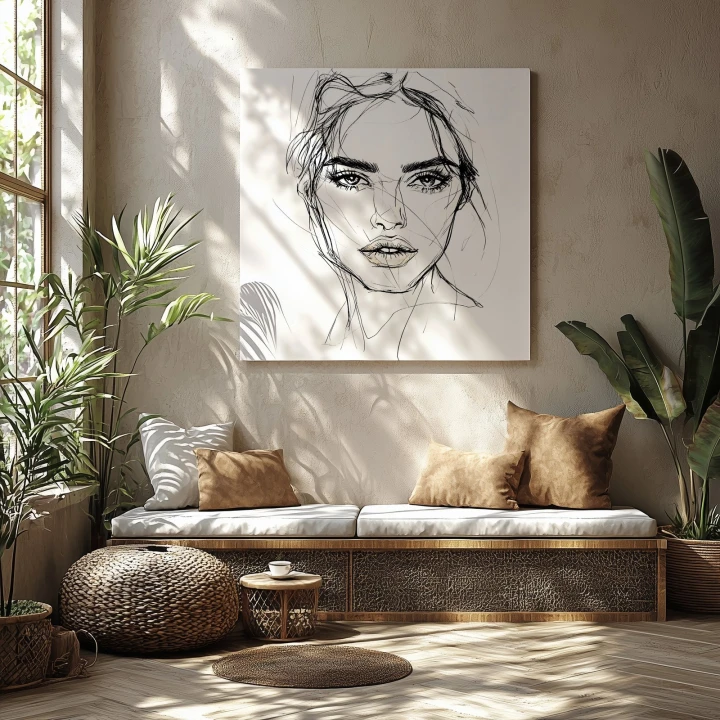 Obraz na płótnie canvas Kobieca twarz line-art