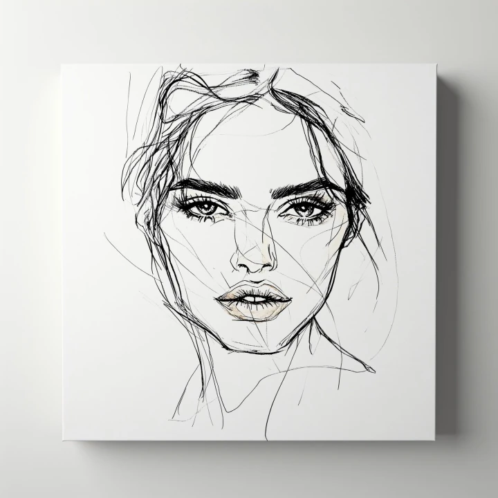 Obraz na płótnie canvas Kobieca twarz line-art