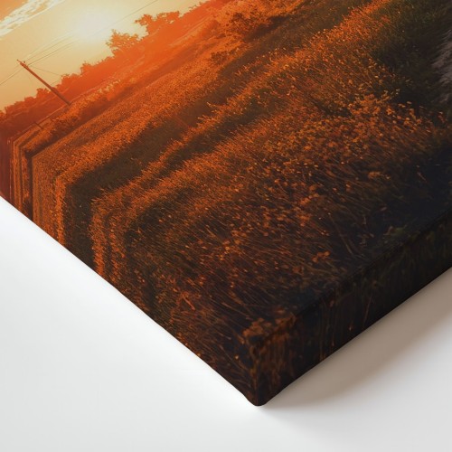Obraz na płótnie canvas Zachód nad chatą realistyczny