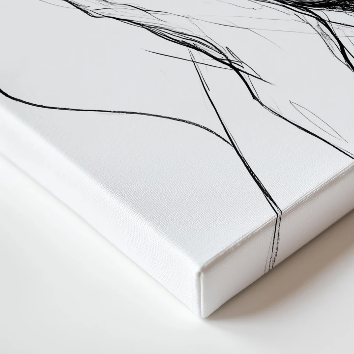 Obraz na płótnie canvas Portret kobiety z dłonią line-art