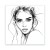 Obraz na płótnie canvas Portret kobiety z dłonią line-art
