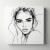 Obraz na płótnie canvas Portret kobiety z dłonią line-art