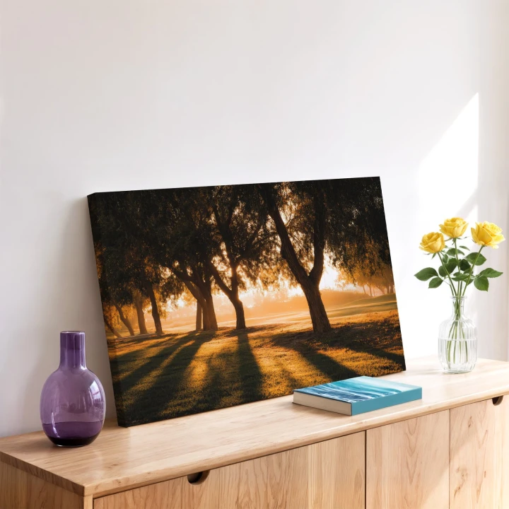 Obraz na płótnie canvas Złota godzina w parku realistyczny