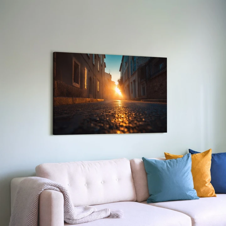 Obraz na płótnie canvas Uliczka o zachodzie realistyczny