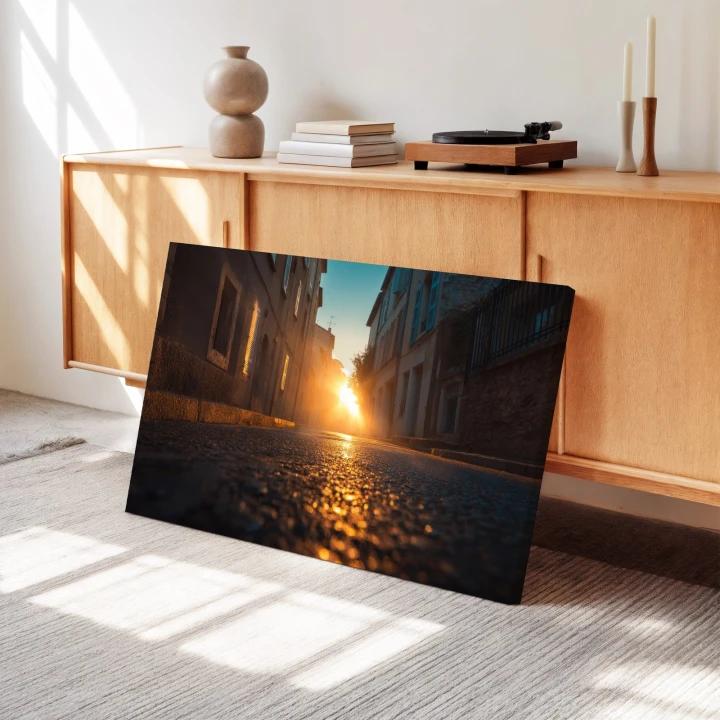 Obraz na płótnie canvas Uliczka o zachodzie realistyczny