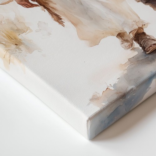 Obraz na płótnie canvas Święty z chłopcem akwarela