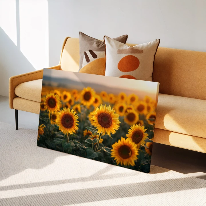 Obraz na płótnie canvas Słoneczniki na polu realistyczny