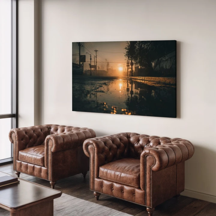 Obraz na płótnie canvas Ulica o zachodzie realistyczny