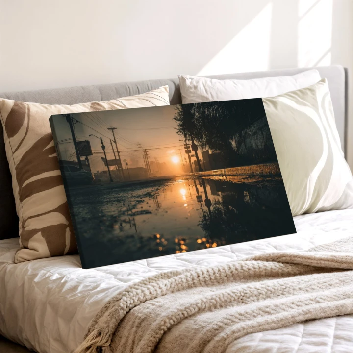 Obraz na płótnie canvas Ulica o zachodzie realistyczny
