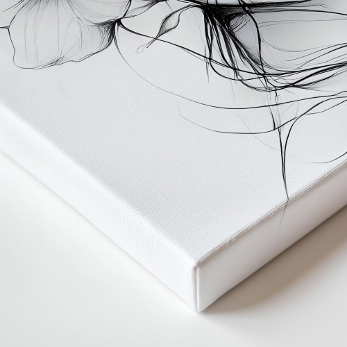 Obraz na płótnie canvas Kobieta z kwiatami line-art