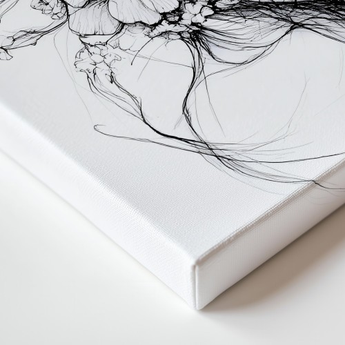 Obraz na płótnie canvas Kobieta z kwiatami line-art