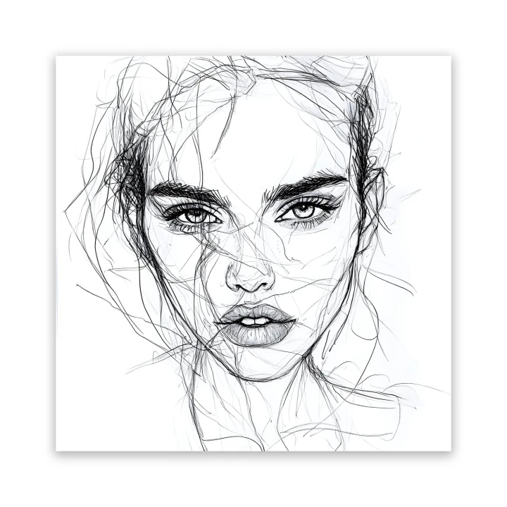 Obraz na płótnie canvas Portret kobiety line-art